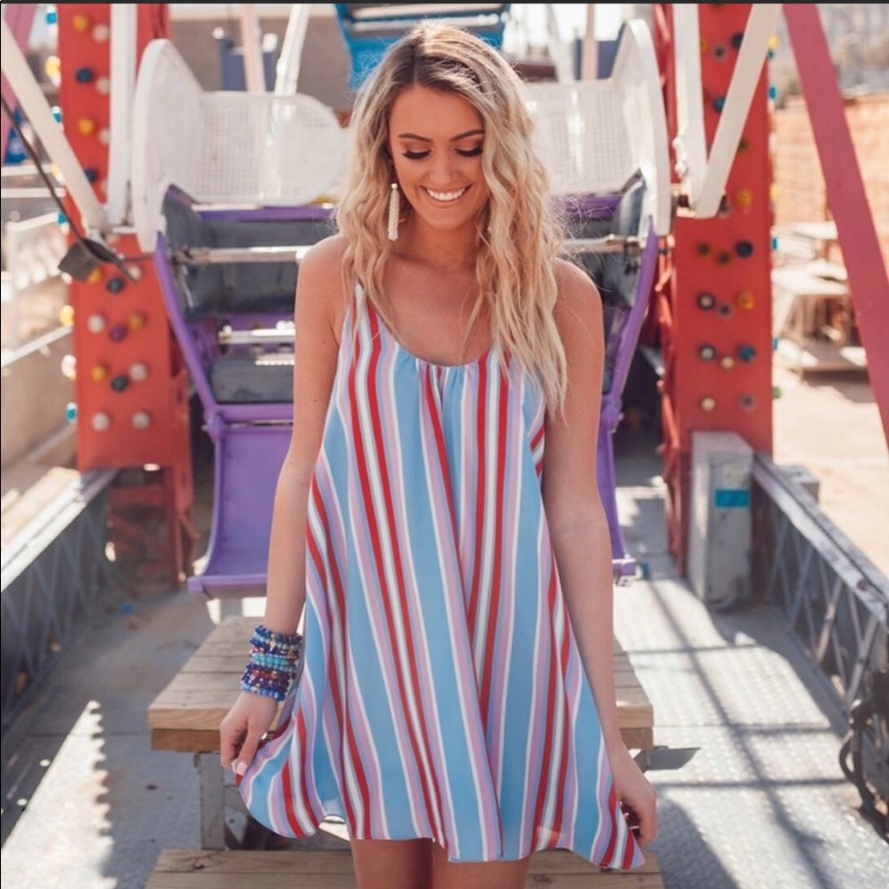 Buddy Love Blue Striped Bonita Mini Dress